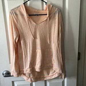 Vintage Women's Light Pink Weatherproof Long Sleeve Pullover Sweatshirt & Hoodie